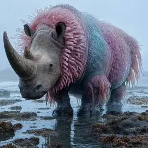 Rhinoceros + Sea anemone